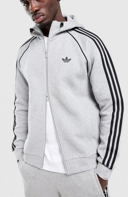 adidas Originals SST Spacer Full Zip Hoodie Mens M L XL Grey Bungee KH4194 gallery