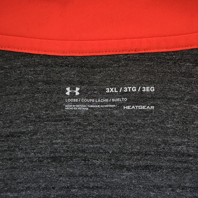 Under Armour HeatGear Shirt Mens 3XL Gray 1/4 Zip Loose Long Sleeve 1242220 gallery