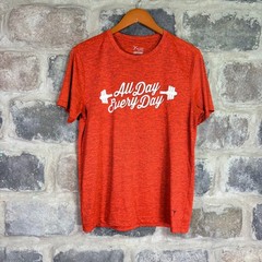 Old Navy Active Men’s Go-Dry Graphic Tee Orange Heathered Gym Shirt Medium