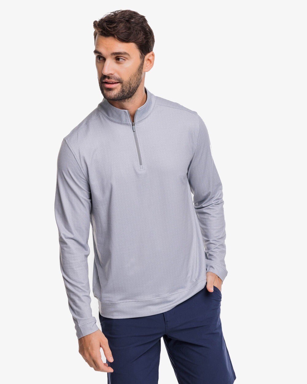 Southern Tide Men’s Pine Ridge Cruiser Quarter Zip Pullover - Steel Grey - 2XL gallery
