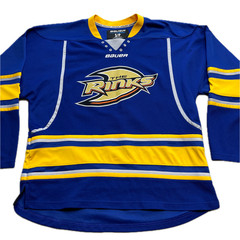 Bauer Team Mens Sz S/P The Rinks Ice Hockey Jersey Rare Blue No Strings 2012