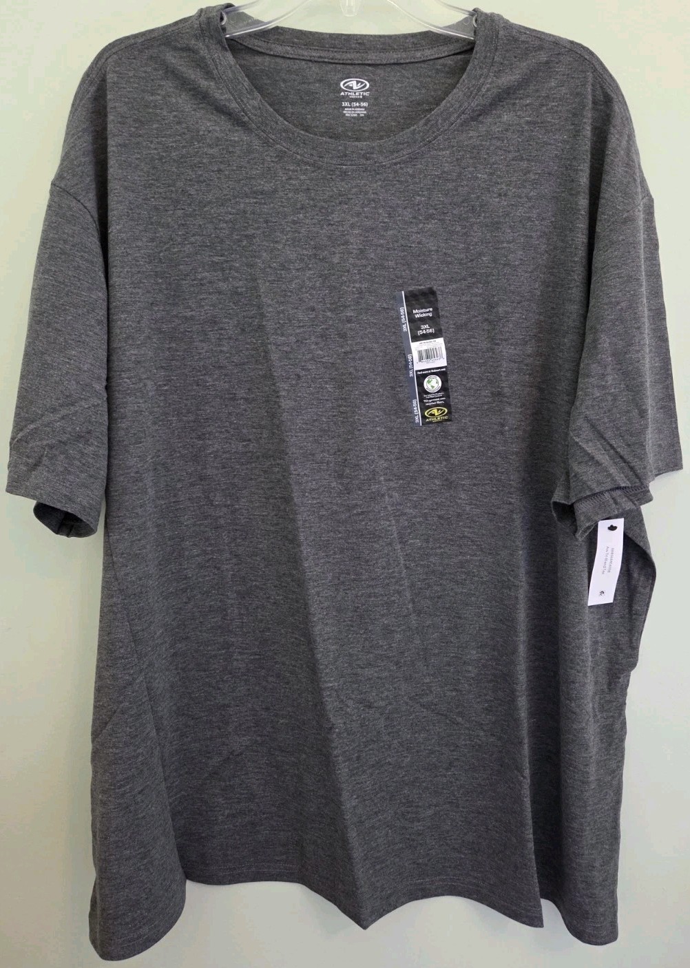 Athletic Works Men's 3XL Moisture Wicking Tee GRAY Tri-Blend T-Shirt #10726 gallery