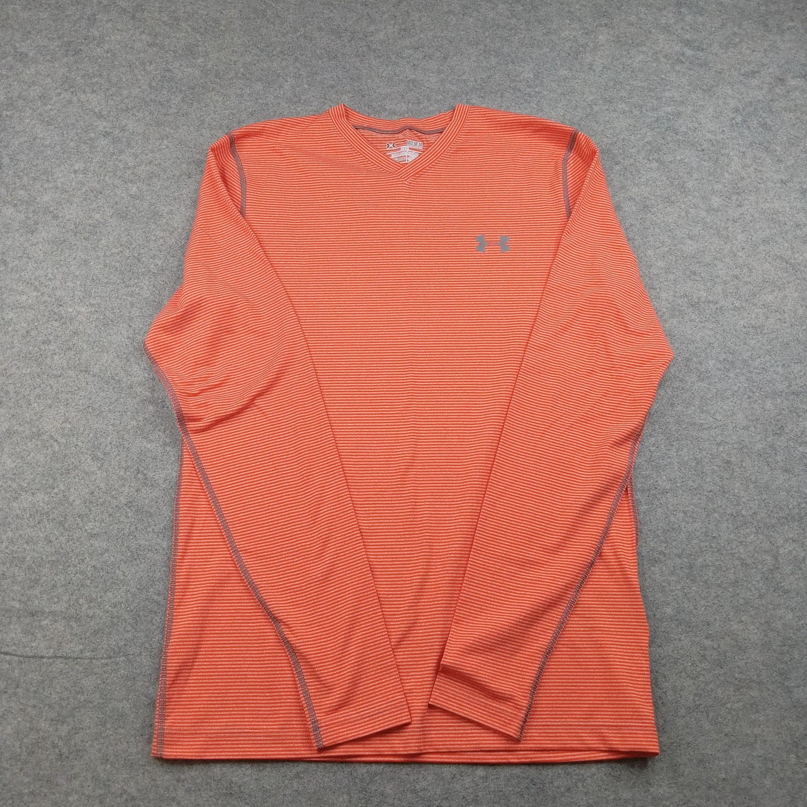 Under Armour Shirt Mens Medium Orange ColdGear Fitted Long Sleeve Athletic Top gallery