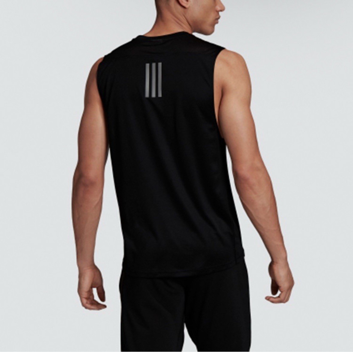 adidas Men's - 'Own the Run' Reflective Sleeveless Running Tee (Color: Black) gallery