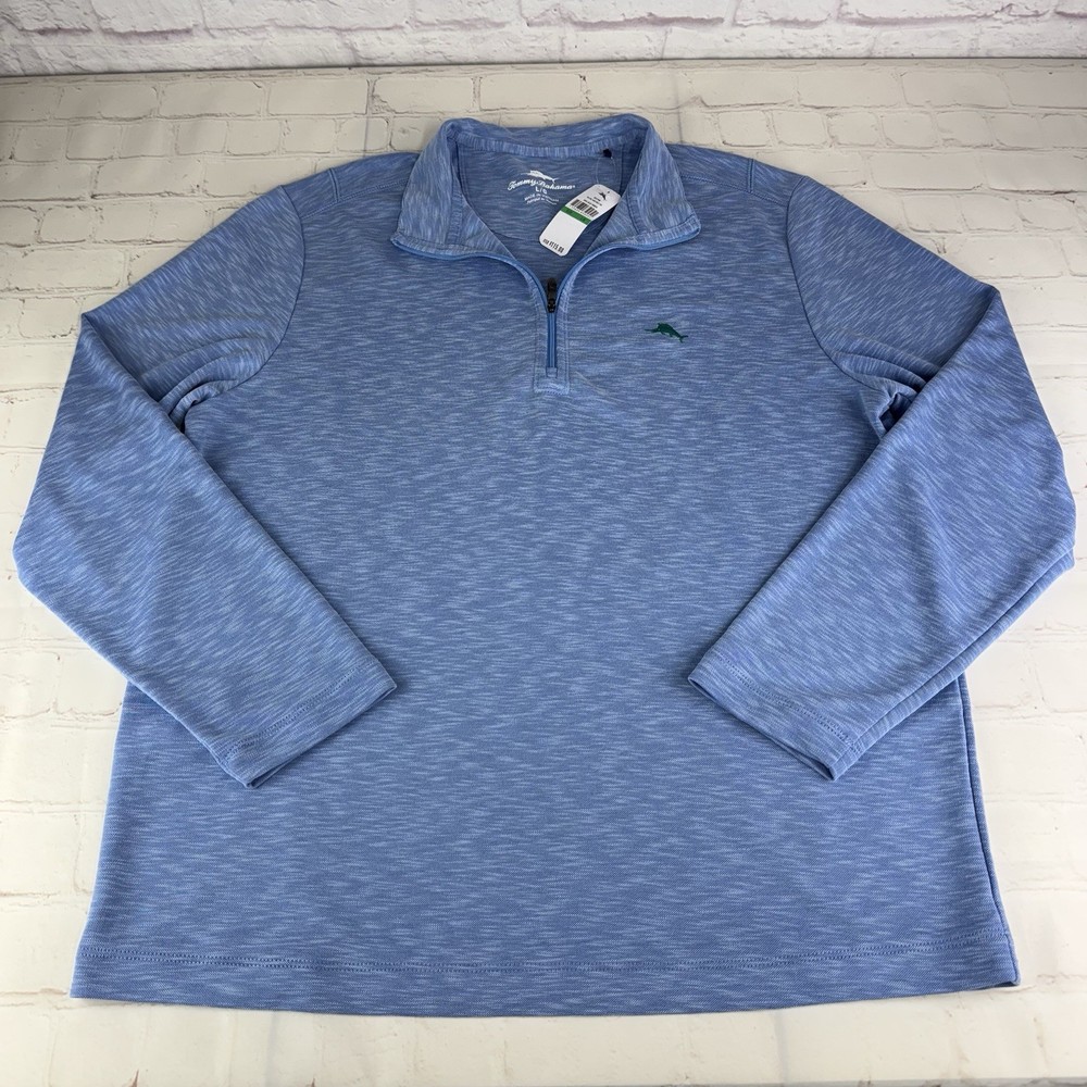 New Tommy Bahama Via Del Mar Half Zip Tencel Lightweight Pullover Men's Large
