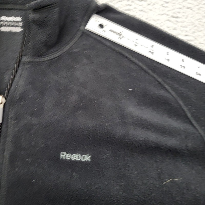 Reebok 1/4 Zip Pullover Mens Large Black Performance Mock Neck Embroidery gallery