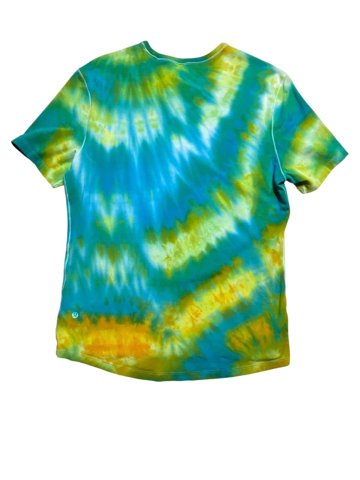 Lululemon Mens 5 Year Basic Tee Custom Tie Dye Blue Green Yellow Size L gallery