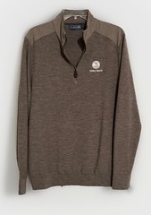 NWOT VINEYARD VINES M-L TAUPE BROWN JIM NANTZ PEBBLE BEACH MERONO WOOL 1/4 ZIP