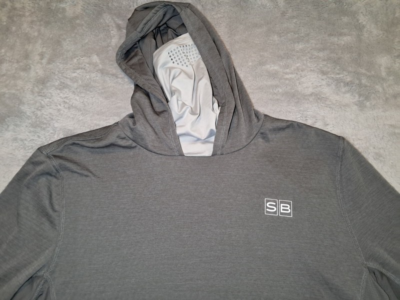 Silver Bait Performance Fishing Long Sleeve Hooded Gaiter Neck Shirt Mens XL gallery