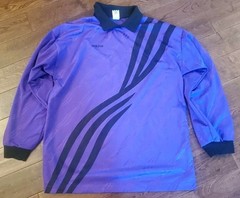 ULTRA RARE LOOK 90’S USA MADE ADIDAS PURPLE SWIRL GOALKEEPER JERSEY MEN’S LARGE