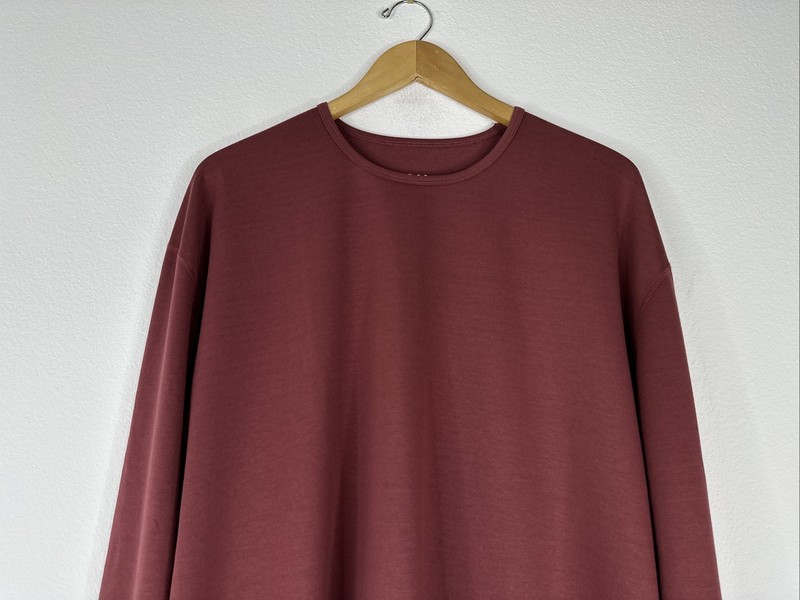 BYLT Drop Cut Lux Long Sleeve Shirt Mens Size XXL Red Curved Hem NWOT gallery