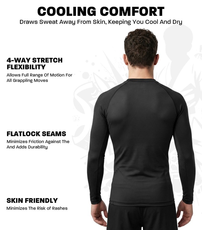 Exxact Sports Mens BJJ Rash Guard Jiu Jitsu Full Sleeve, Ranked Compression gallery