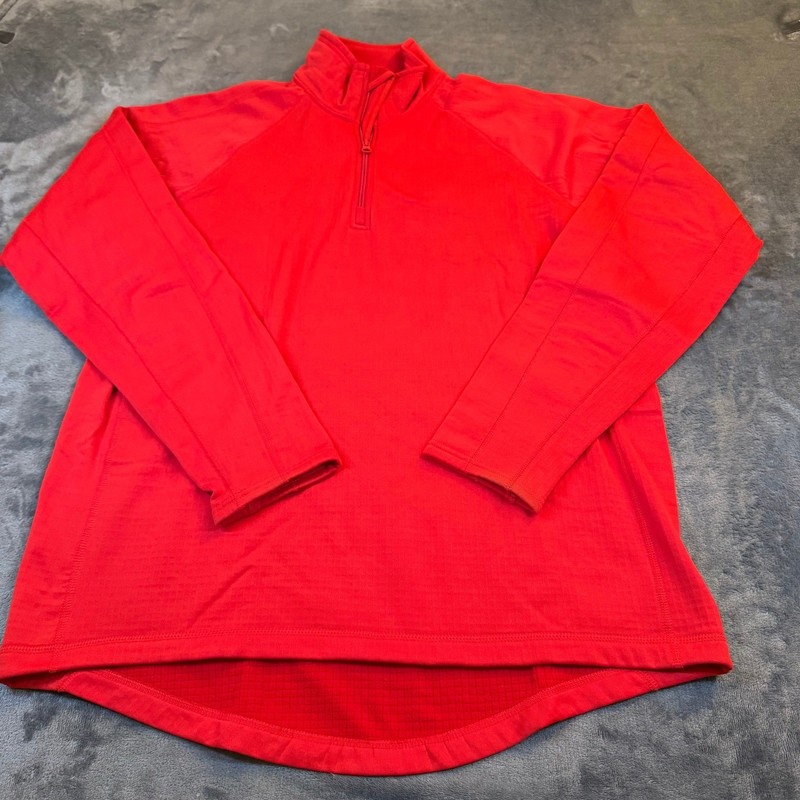 Duluth Trading Co Pullover Mens Large Red Quarter Zip Thumbholes Stretch Outdoor gallery