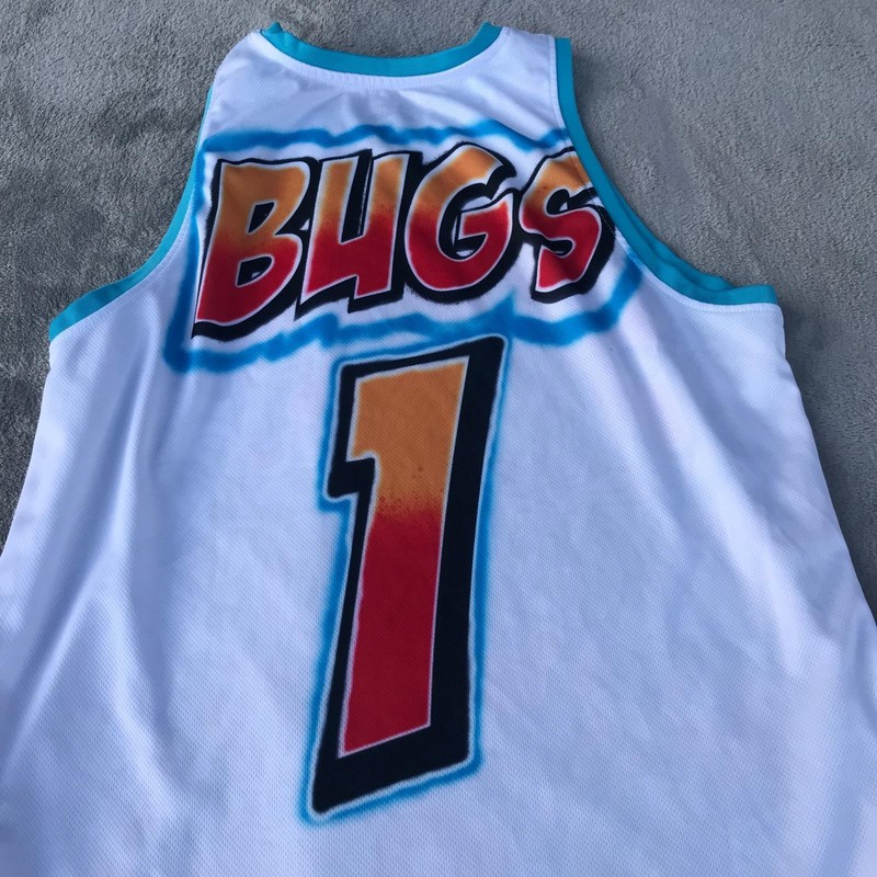 Space Jam Bugs Bunny Airbrush Jersey Basketball Tank Top Bugs #1 Size M White gallery