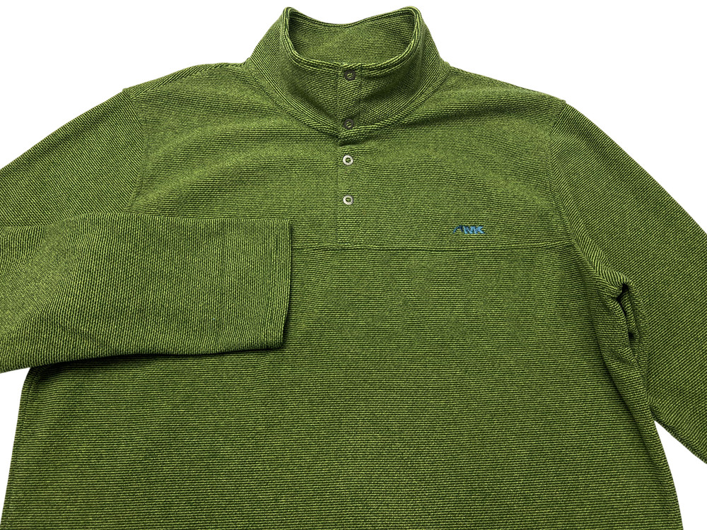 Mountain Khakis Pullover Mens 2XL Green Fleece Snap Mock Neck Long Sleeve Top
