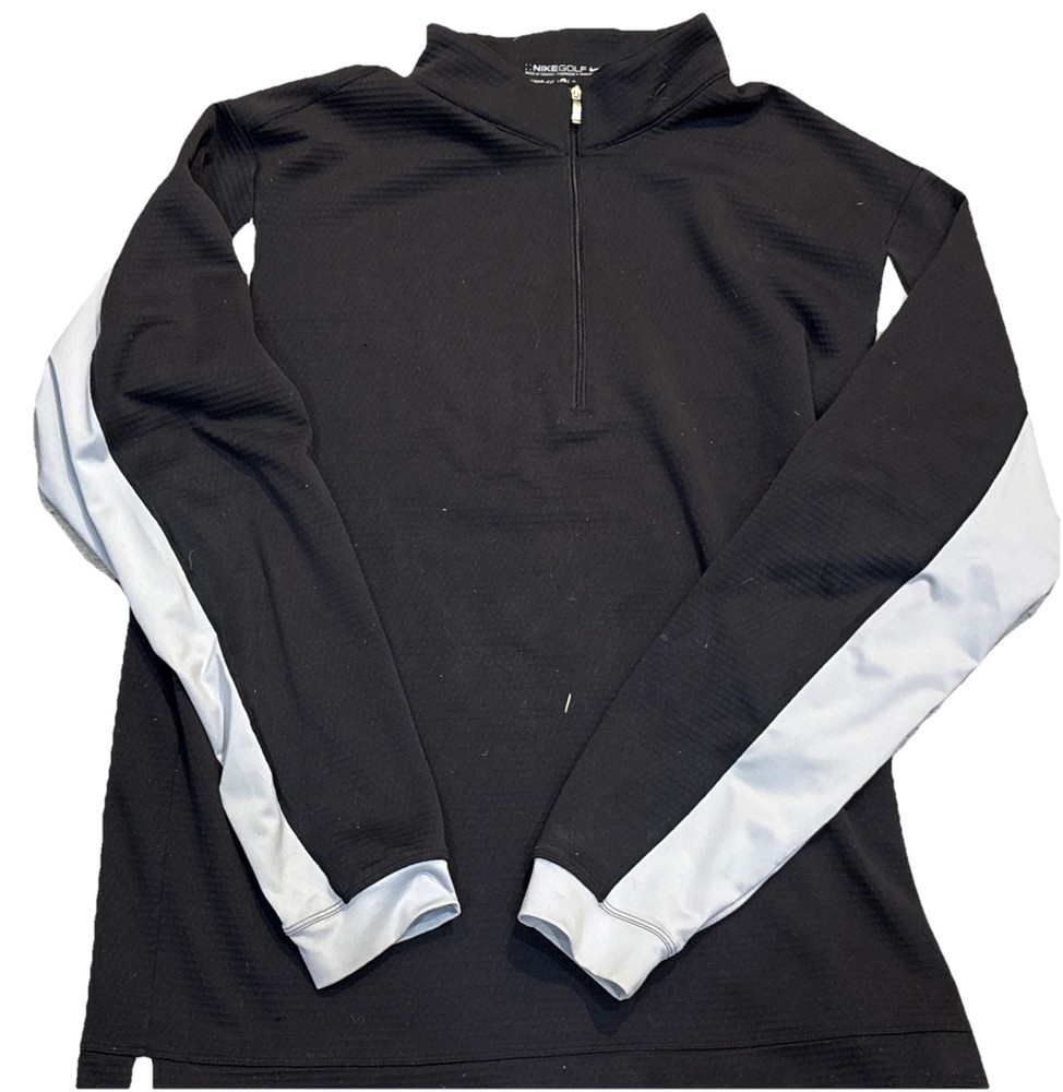 Nike Golf therma fit mens Quarter Zip 1/4 Pullover Size XL black and grey