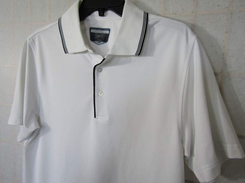 Roundtree & Yorke Performance Slim Fit Short Sleeve Polyester Polo Shirt Men's M gallery