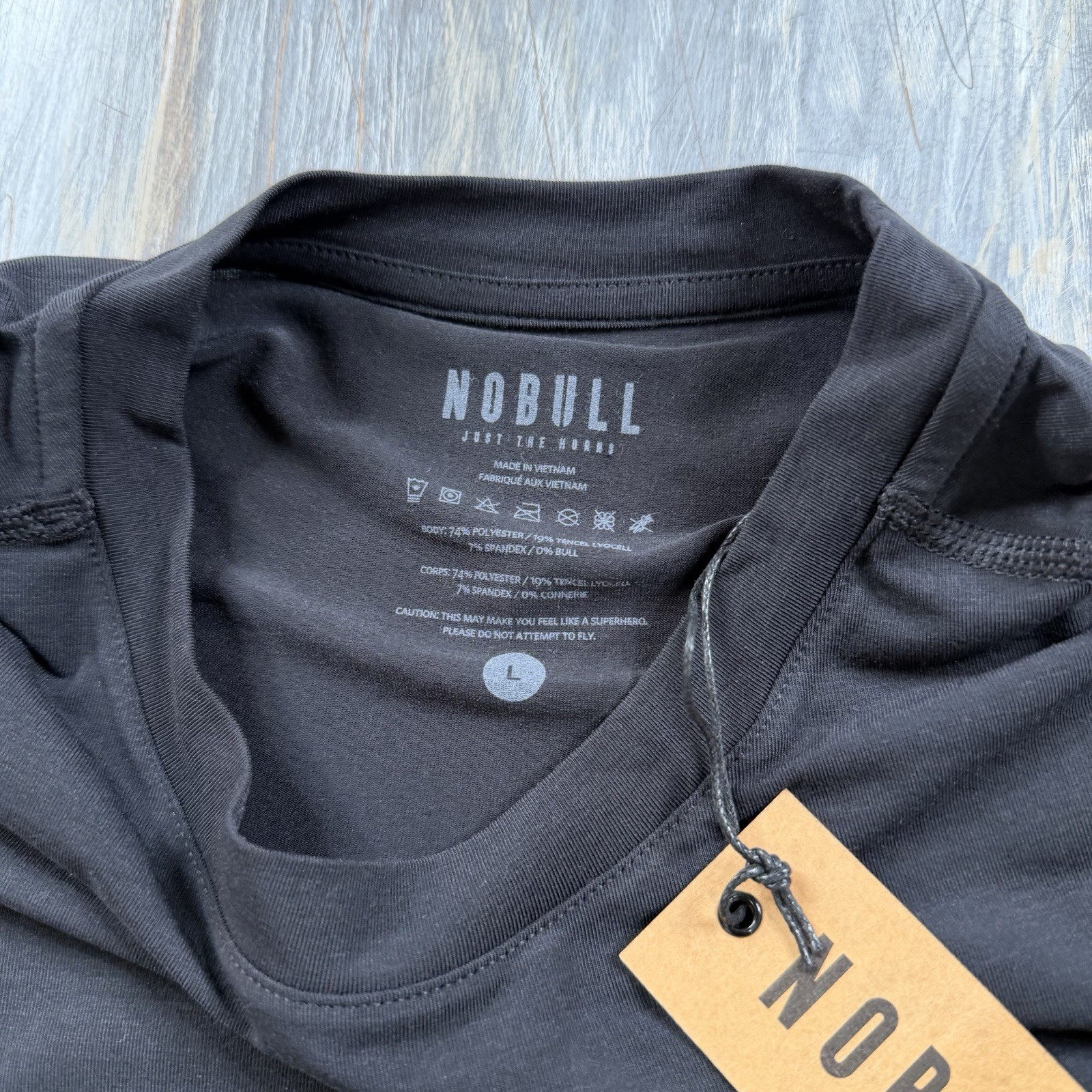 NOBULL Shirt Mens Large Performance Tee Athletic Training Gym NWT Black Slim gallery