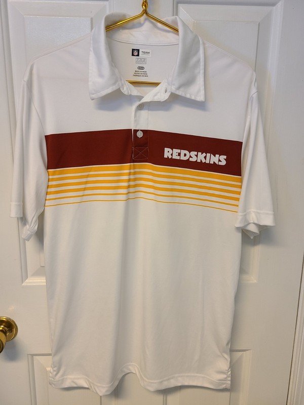 NFL Men's Washington Redskin Team Logo Issue Tri-Button Polo White RETRO gallery