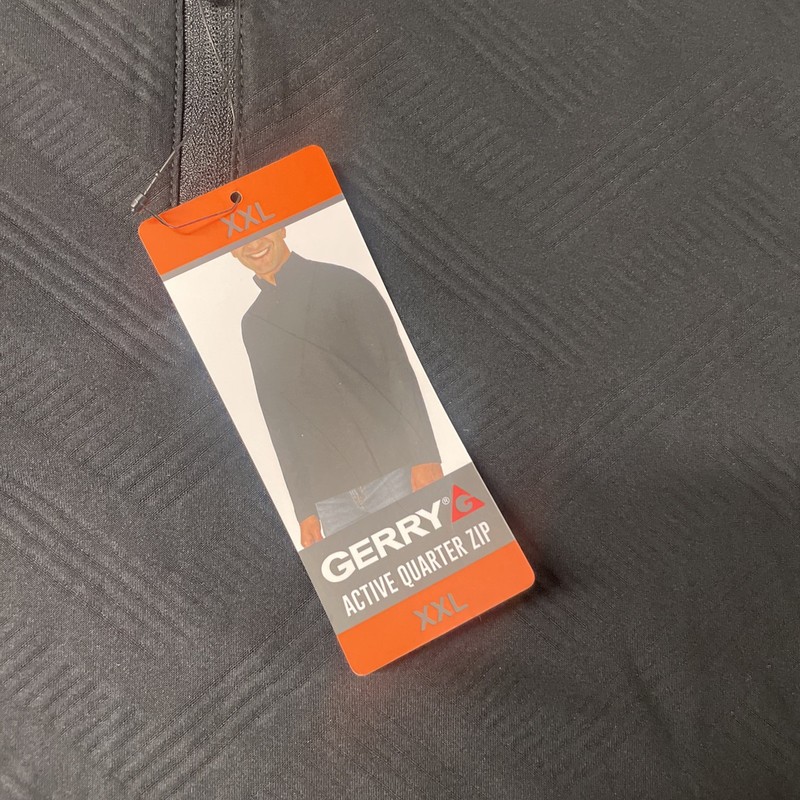 GERRY Mens Active Quarter Zip Regular Pullover Shirt XXL 2XL Wicking BLACK NWT gallery
