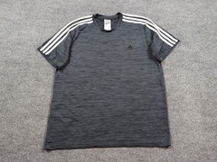 Adidas Shirt Mens Large Gray Short Sleeve T-shirt Run Soccer Short Sleeve