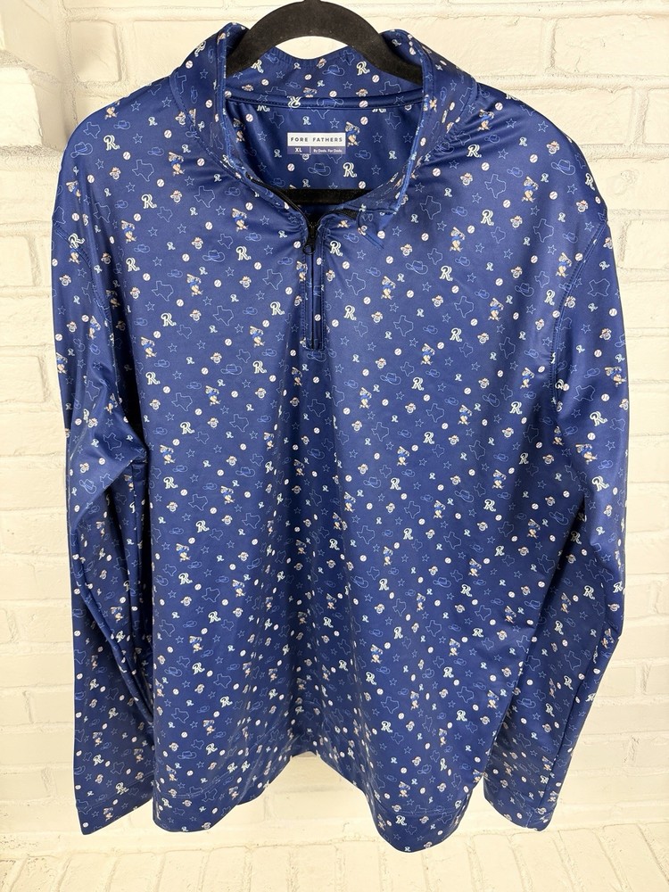 Fore Fathers XL Golf Pullover Texas Rangers Print Performance 1/4 Zip Stretch