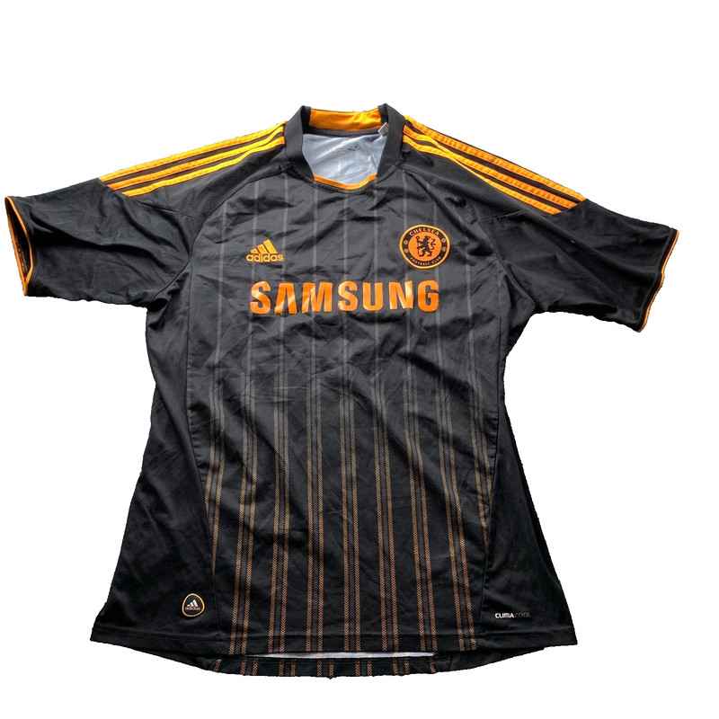 Adidas Chelsea FC Soccer Jersey Mens Large Black Orange Samsung Climacool gallery