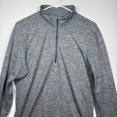 Nike Dri-FIT Half Zip Pullover Gray Mens Running Training Thumb Holes Sz Small