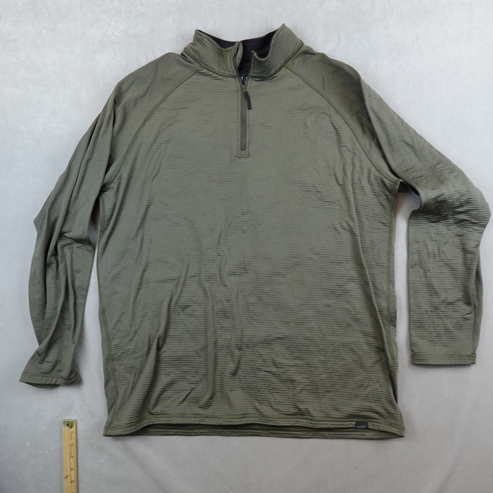 5.11 Tactical Stratos 1/4 Zip Grid Fleece Pullover Mens 2XL Olive Midlayer Shirt gallery