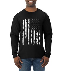 United States Flag Distressed USA Men American Pride Long Sleeve Tshirt