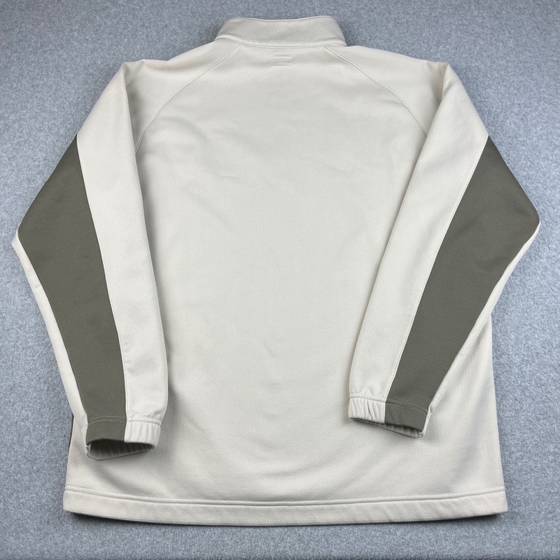Nike Golf Pullover Mens XL Beige Gray 1/4 Zip NikeFIT DRY Sweatshirt Long Sleeve gallery