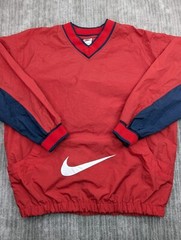 Vintage Nike Windbreaker Pullover Mens XL Center Swoosh Middle Pocket 90s Y2K