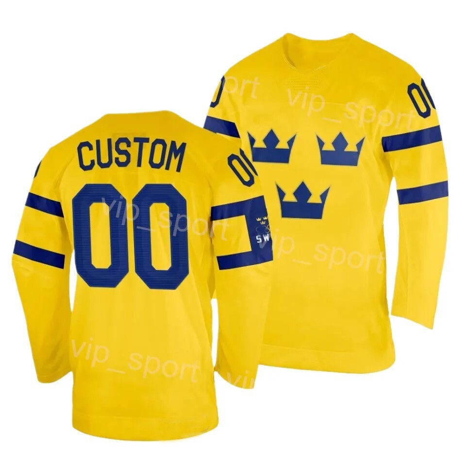 Custom Sweden Hockey Jersey Raymond 23 Dahlin 26 Zetterlund 49 Sewn Any Names gallery