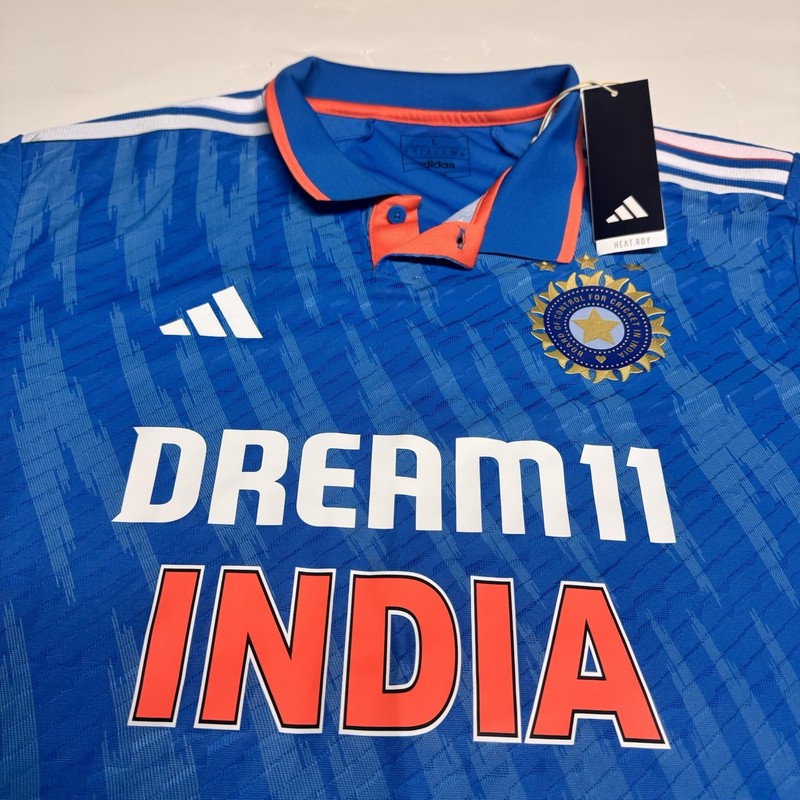 Adidas India Cricket JE0098 Authentic #24 Richard Jersey Orange Blue NWT. (721) gallery