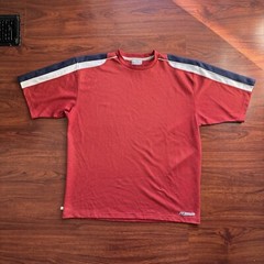 Vintage Reebok Play-Dry Activewear T-Shirt Mens Large Knit Red White Blue