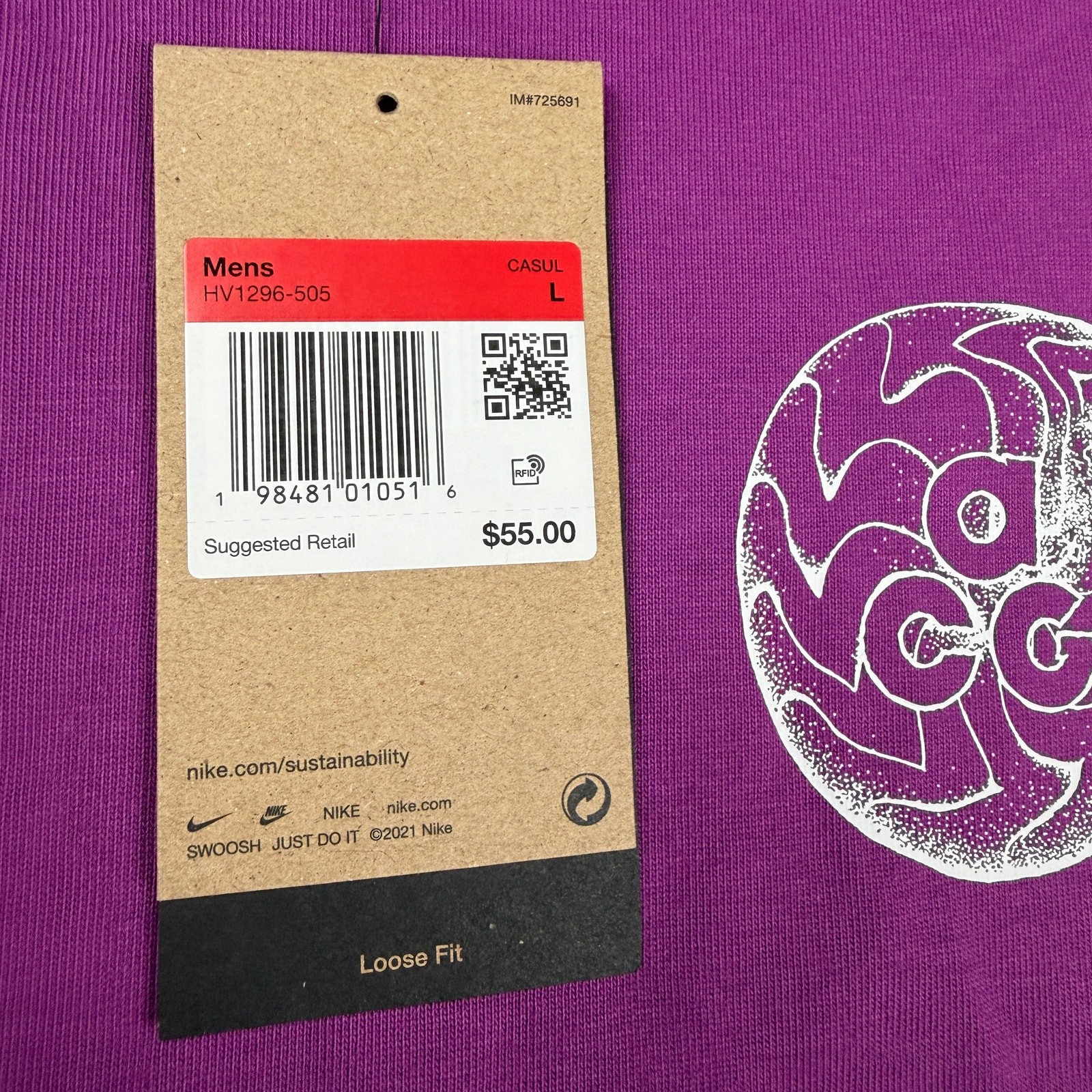 Nike Dri-FIT ACG "Texas Fossils Tee" Men's L Large HV1296-505 Bold Berry Graphic gallery