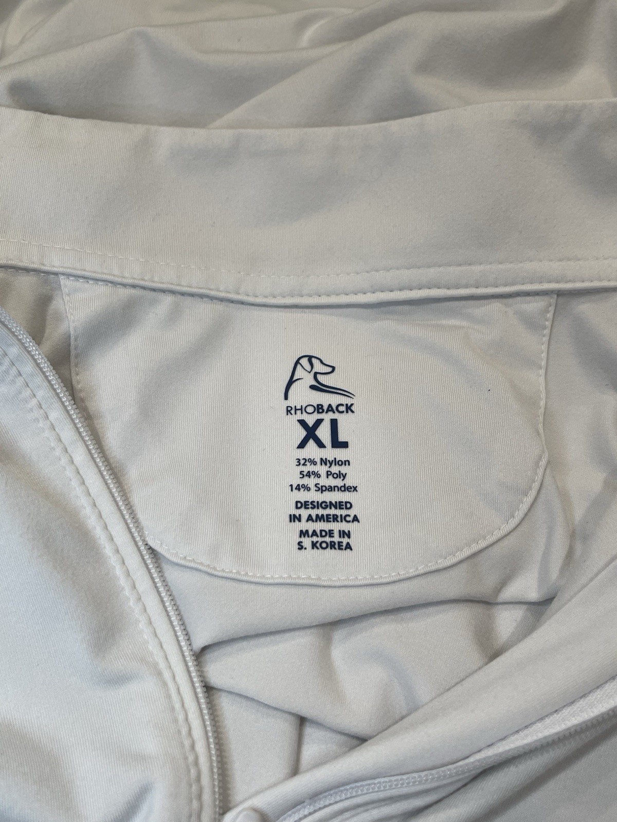 Rhoback Men Lightweight Stretch 1/4 Zip Golf Pullover White Logo gallery