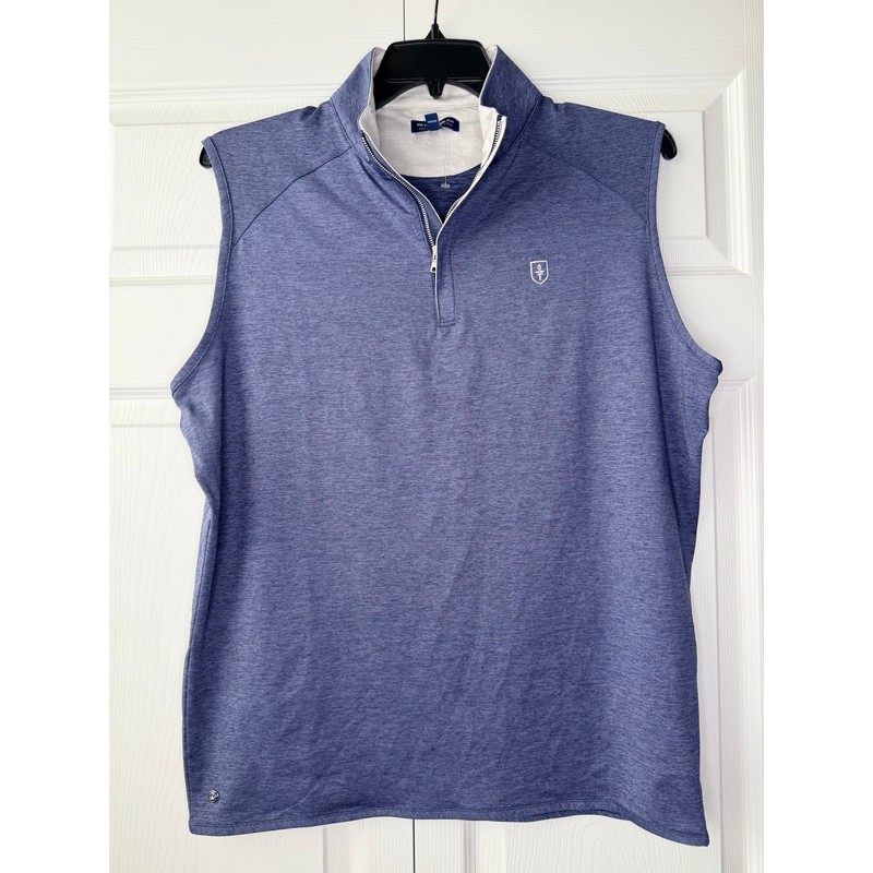 Peter Millar Crown Crafted Men's Stealth Performance Quarter-Zip Vest Blue L gallery