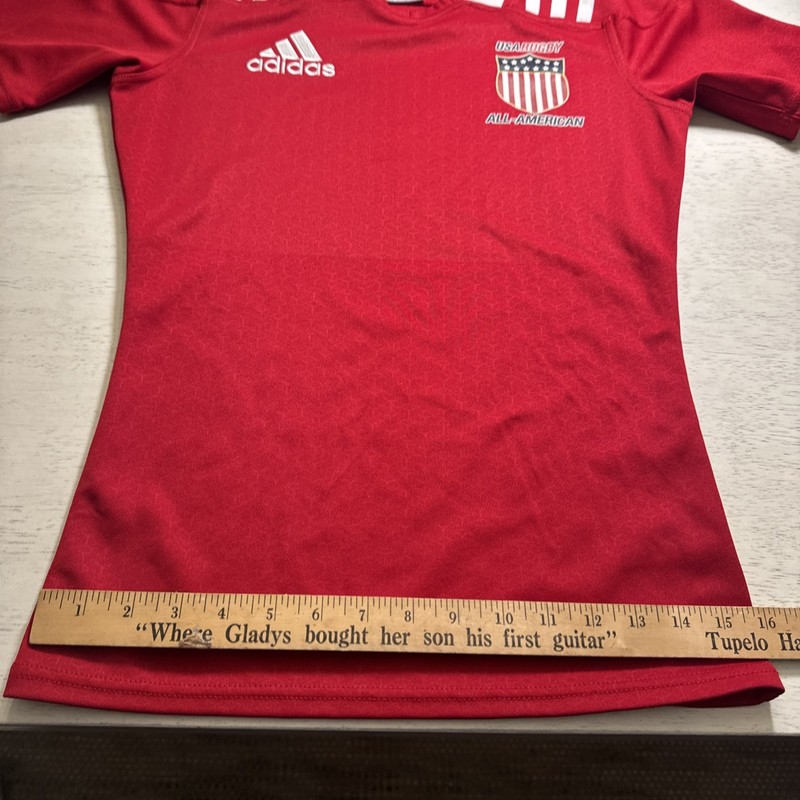 Adidas USA Rugby All-American 2017 Red And White Shirt Jersey Size Medium EUC gallery
