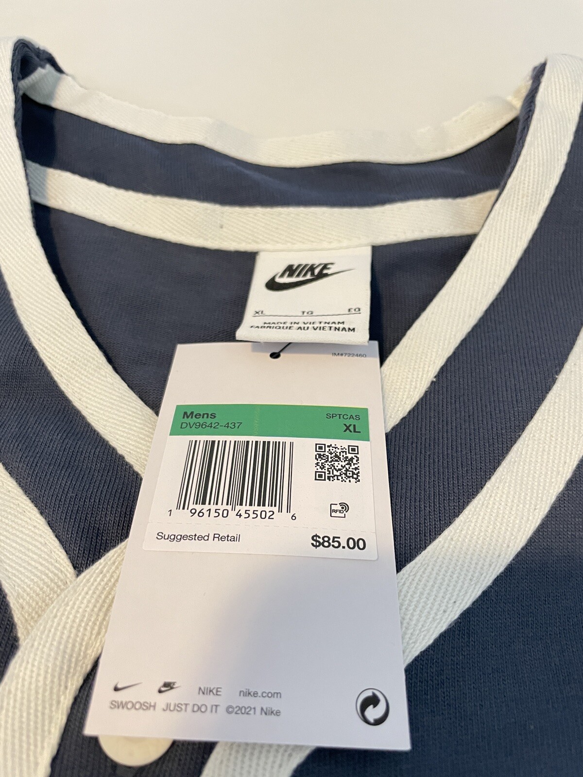 Nike Sportswear Americana Top Button Up Jersey Blue DV9642-437 Men's Size XL gallery