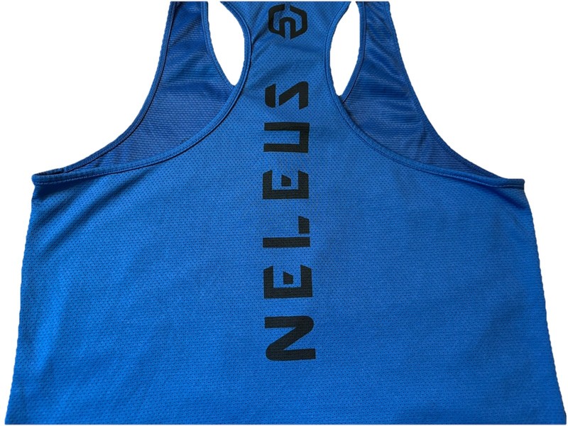 Neleus Emblem Athletic Men’s Mesh Tank Top Size Small Light Blue gallery