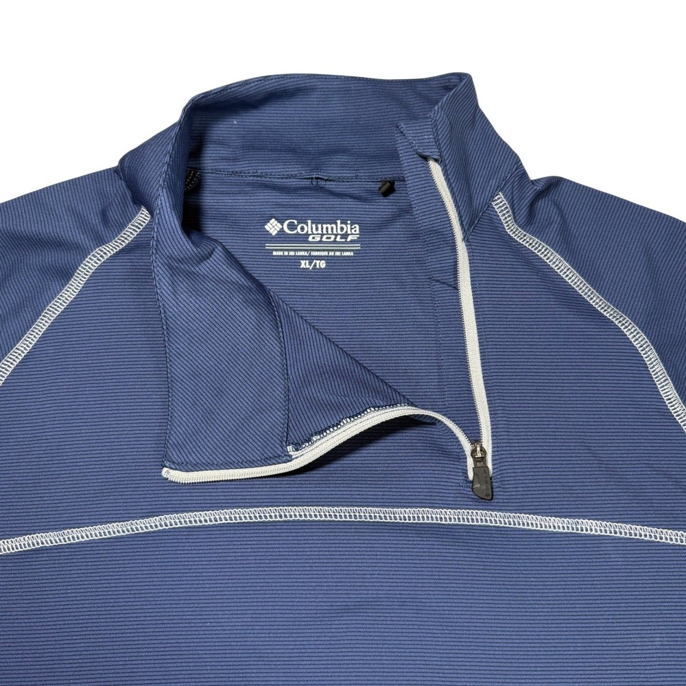 Columbia Golf Mens Long Sleeve Quarter Zip Pullover Shirt Blue XL/TG Outdoor
