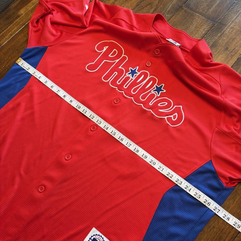 Philadelphia Phillies Baseball Jersey Mens 2XL Red MLB Halladay 34 Majestic gallery