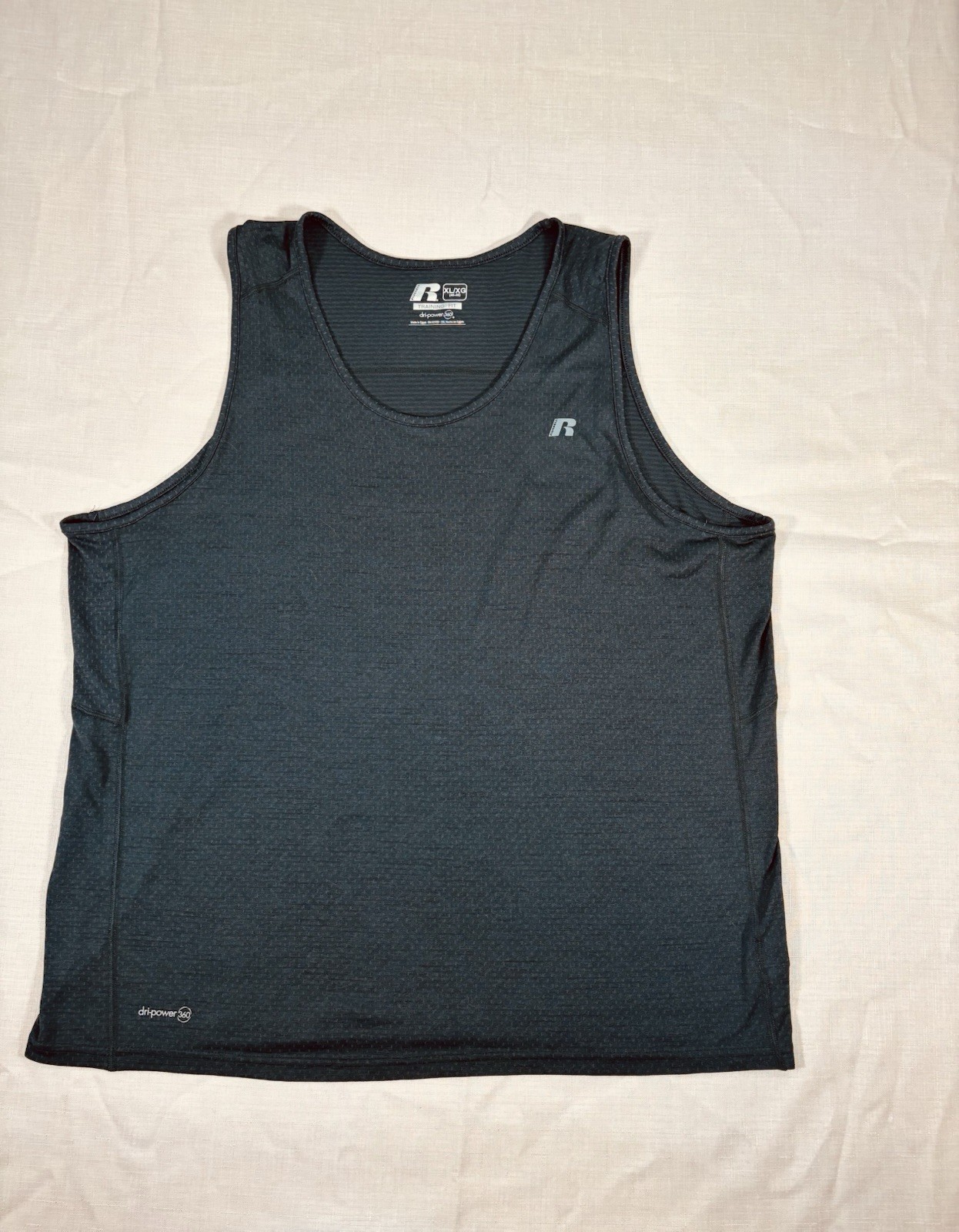 Russell Dri-Power 360 Training Fit Black Sleeveless Tank Top Shirt Men's XL gallery