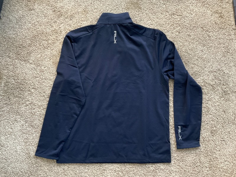 New RLX Ralph Lauren Performance 1/4 Quarter-Zip Golf Pullover Navy Blue Large L gallery