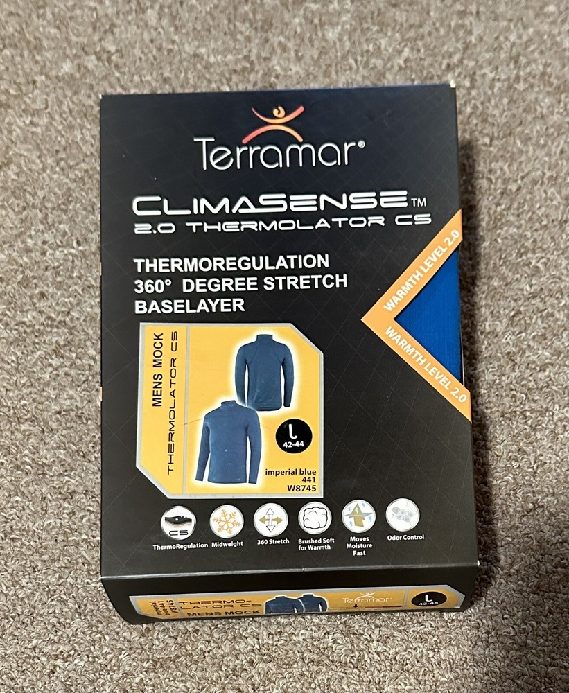 Terramar Men Base Layer Shirt. Climasense 2.0 Terminator TR. Size Large. New