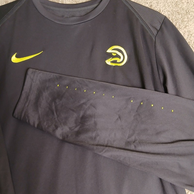 Nike Atlanta Hawks NBA Dri-FIT Long Sleeve Shooting Shirt Mens Large Tall Black gallery
