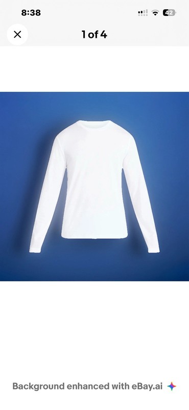 Athletic Works Men's Tri-Blend Tee White Long Sleeves (Two) Size 4XL NWT #529 gallery