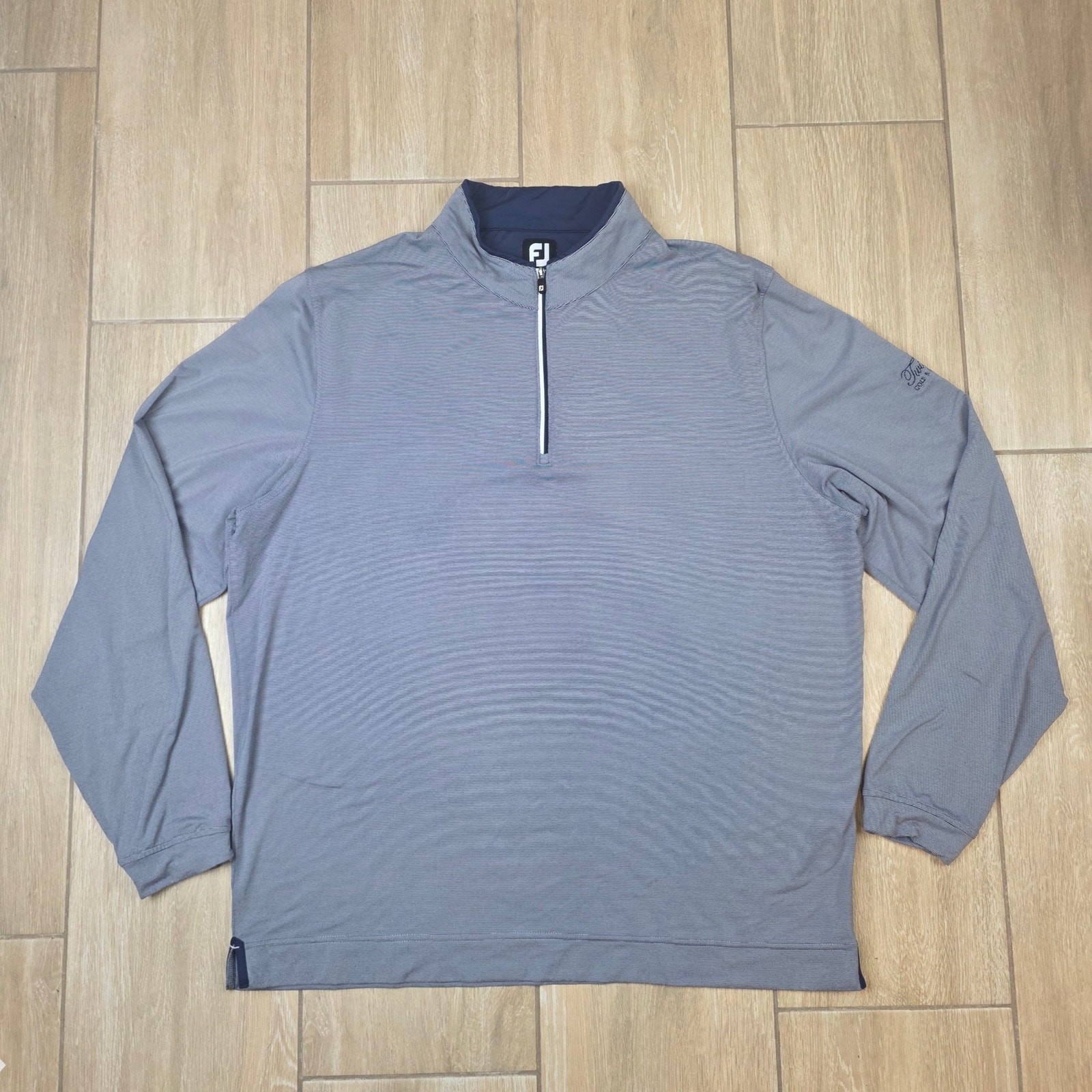 FootJoy Golf Pullover Quarter Zip XL Gray Performance Stretch Twin Hills Club gallery