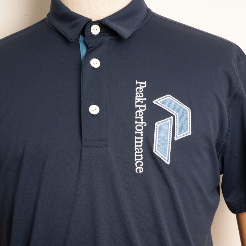 Peak Performance Men’s Navy Blue Quick Dry Golf Hiking Panmo Polo Shirt Size L gallery